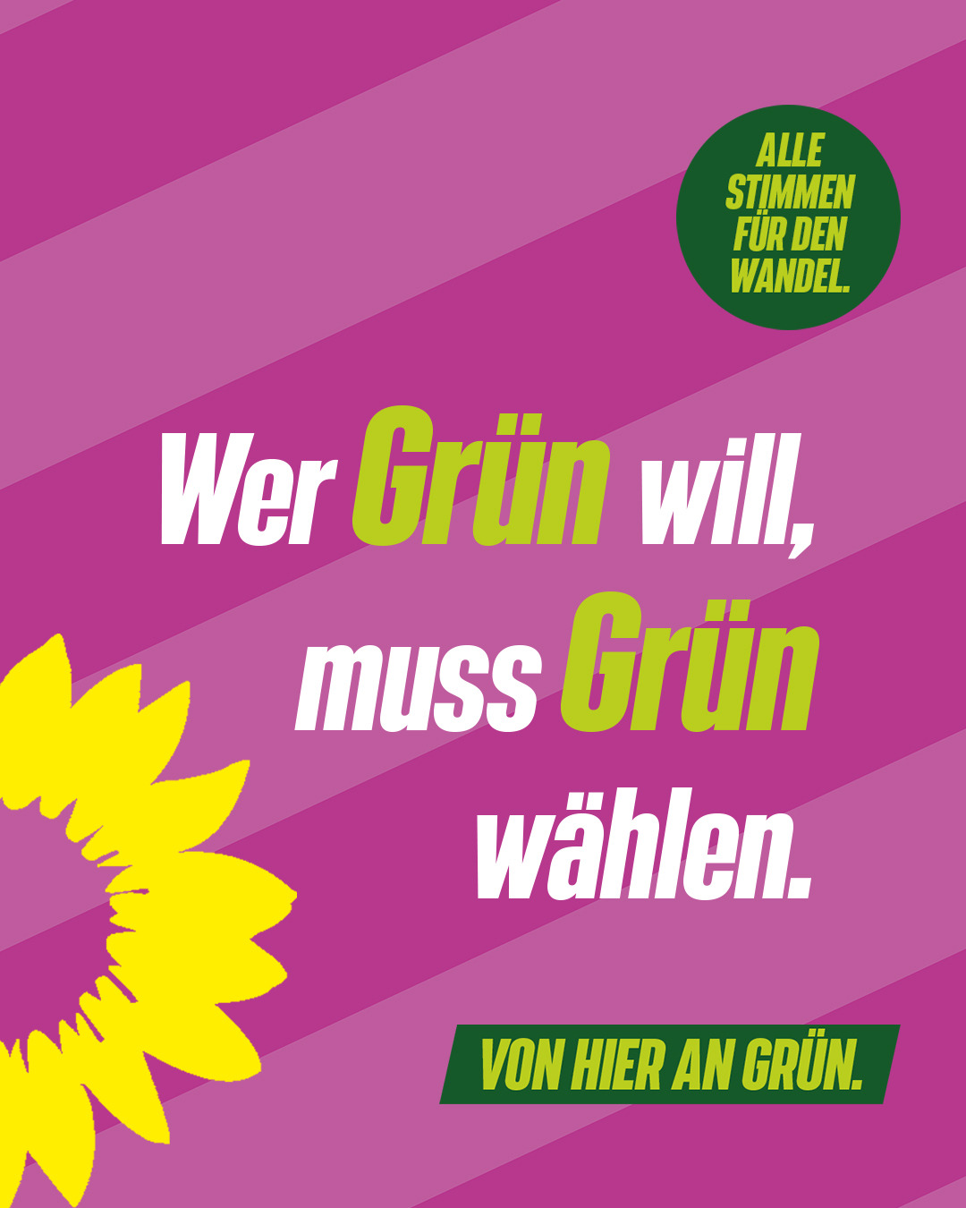 Wer Grün will muss wählen